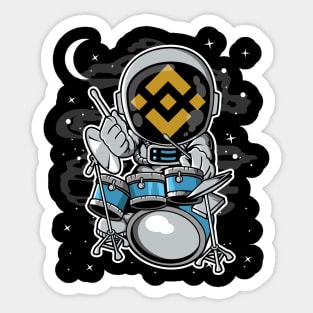 Astronaut Drummer Binance BNB Coin To The Moon Crypto Token Cryptocurrency Blockchain Wallet Birthday Gift For Men Women Kids Sticker